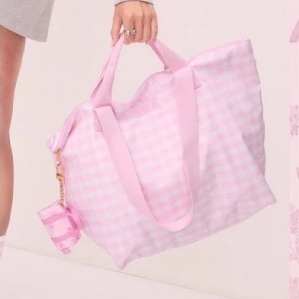 Pink x LoveShackFancy Gingham Tote Bag - Picture 3 of 5